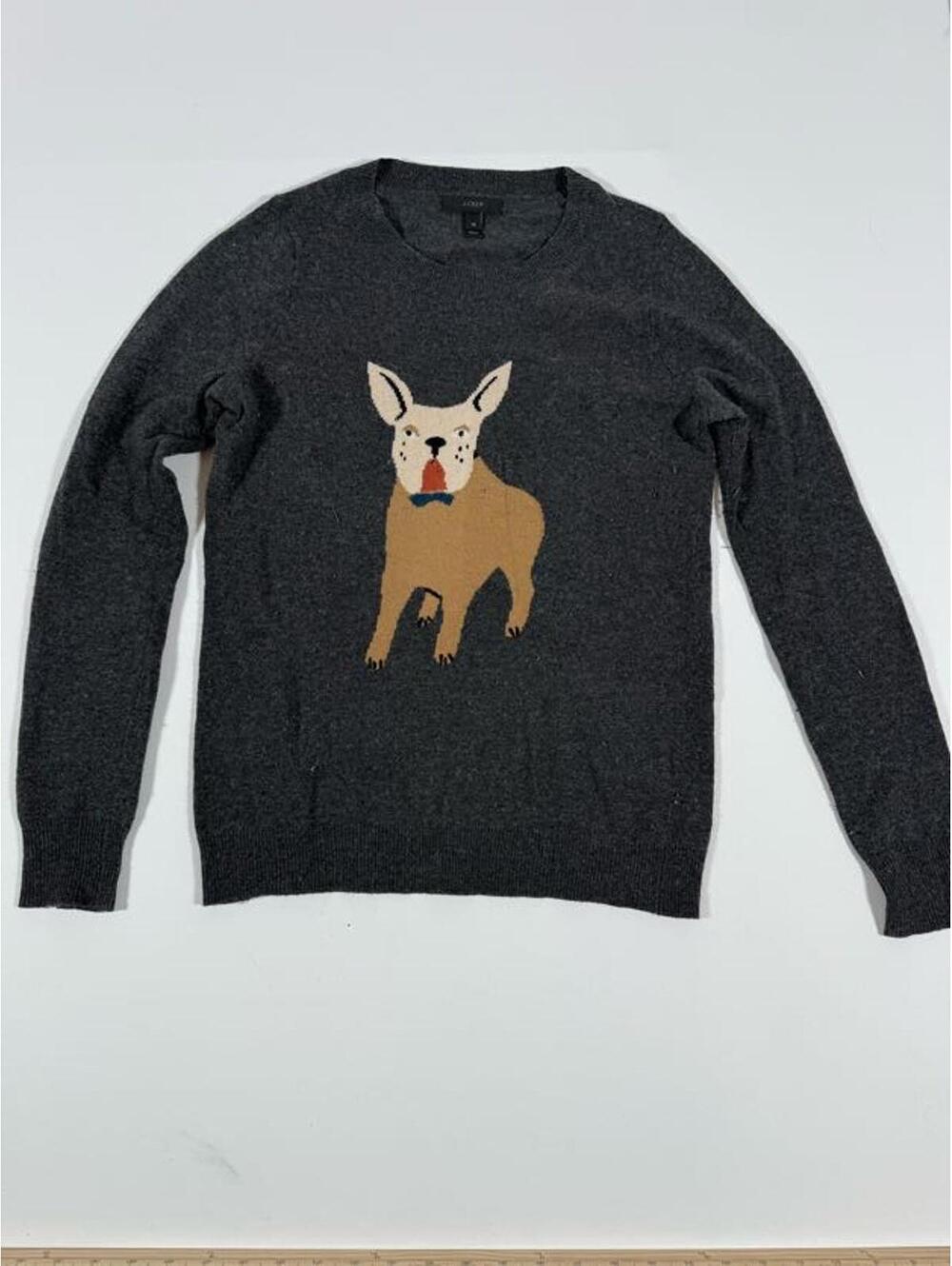 J.Crew Gray Sweater with Dog Graphic XS
